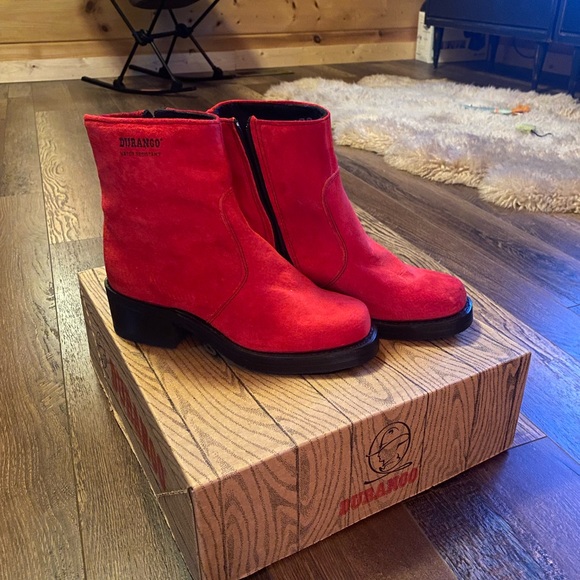 Durango Shoes - Durango Women's suede Red Ankle Boots